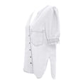 thumbnail image 4 of Womens Plus Size Shirts Oversized Tshirts for Women Casual Denim V Neck Short Sleeve Button Down Shirt Plus Size Tops White L, 4 of 6