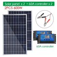 thumbnail image 1 of Kit de Panneau Solaire 18V Complet 300/600W Polycristallin Alimentation USB Portable Extérieur Rechargeable Cellule Solaire nerator pour Camping, 1 of 7