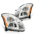 thumbnail image 2 of AJP Distributors Chrome Housing Clear Lens Amber Reflector Signal Factory Style Projector Headlights Driving Lights Lamps Assembly Pair Compatible/Replacement For Nissan Maxima 2004 2005 2006 04 05 06, 2 of 9
