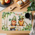 thumbnail image 2 of St. Patrick's Day Placemats Set of 4, Green Gnomes Lucky Shamrocks Vintage Placemats for Dining Table, Place Mats for Kitchen Tabletop, Waterproof Wipeable Dining Table Mats Set, 2 of 9