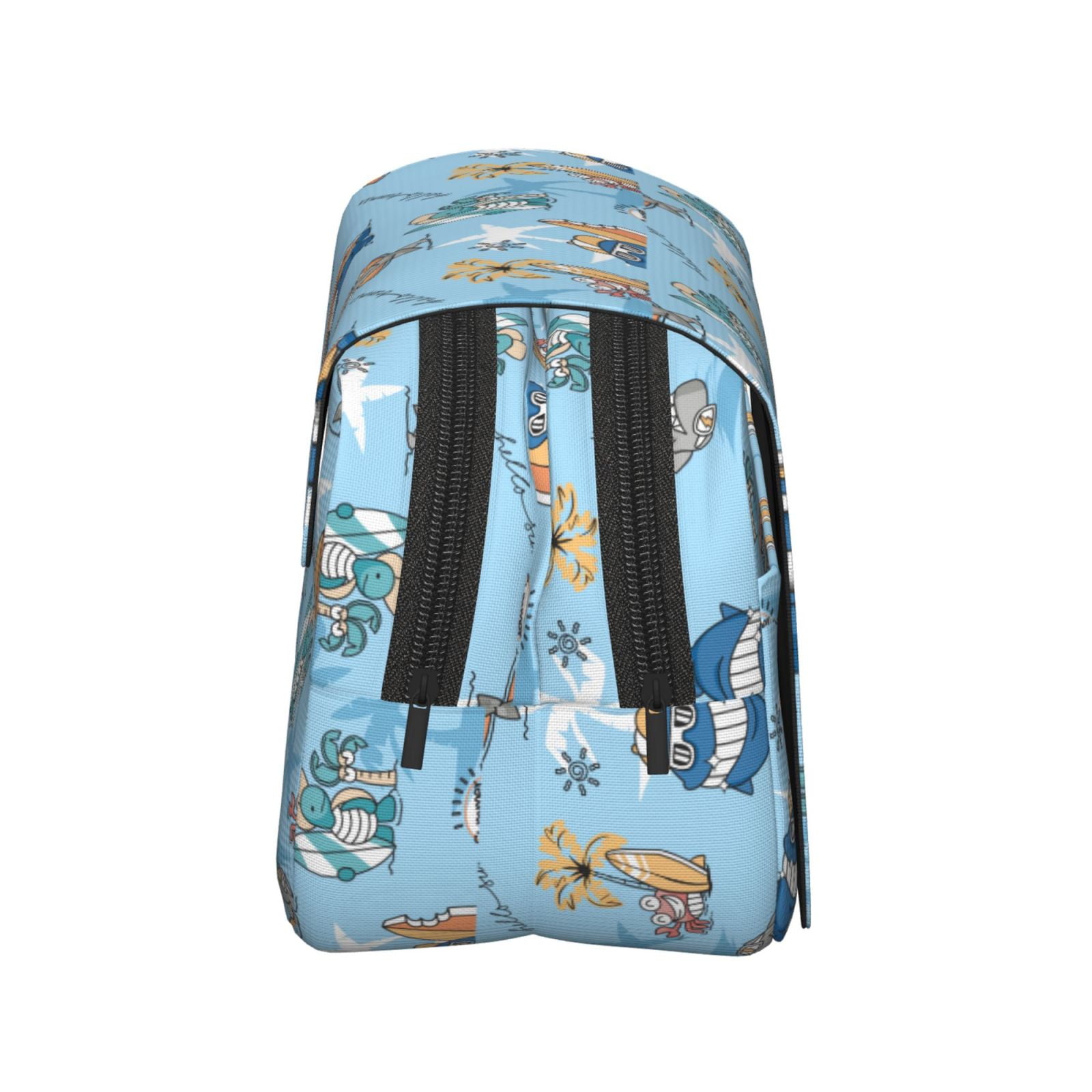 Rateoe Cute Animals Surfers Pattern Double Clamshell Pen Case, Storage Organizer with Two Zipper Compartments– Holds Up to 50 Pencils & Pens