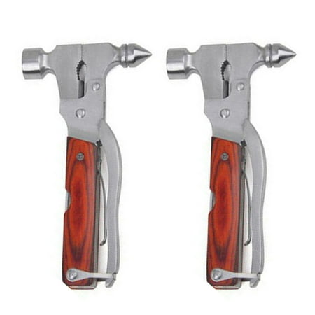

QILIN 2Pcs Multi-functional Safety Hammer Cone Stainless Steel Emergency Window Breaker Plier Cutter Survival Tools for Vehicles