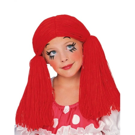 Unisize Adult or Child Short Red Rag Doll Raggedy Anne Costume Yarn Wig