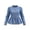 Blue, variant on Maqroz Denim Jackets for Women Fall Fashion Long Sleeve Crewneck Button Down Jean Coat Pleated Peplum Ruffle Hem Casual Trendy Outerwear