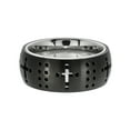 thumbnail image 2 of Stainless Steel Black Cross Cutout Comfort Fit Band Ring - Faith Jewelry for Men or Women size 13, 2 of 4