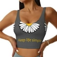 thumbnail image 2 of Lsque Keep Life Simple Daisy Flower Printed Women'S Sports Bra, Compression, Moisture Wicking, High-Impact Sports Bra For Women,Supportive sports bra-, 2 of 9