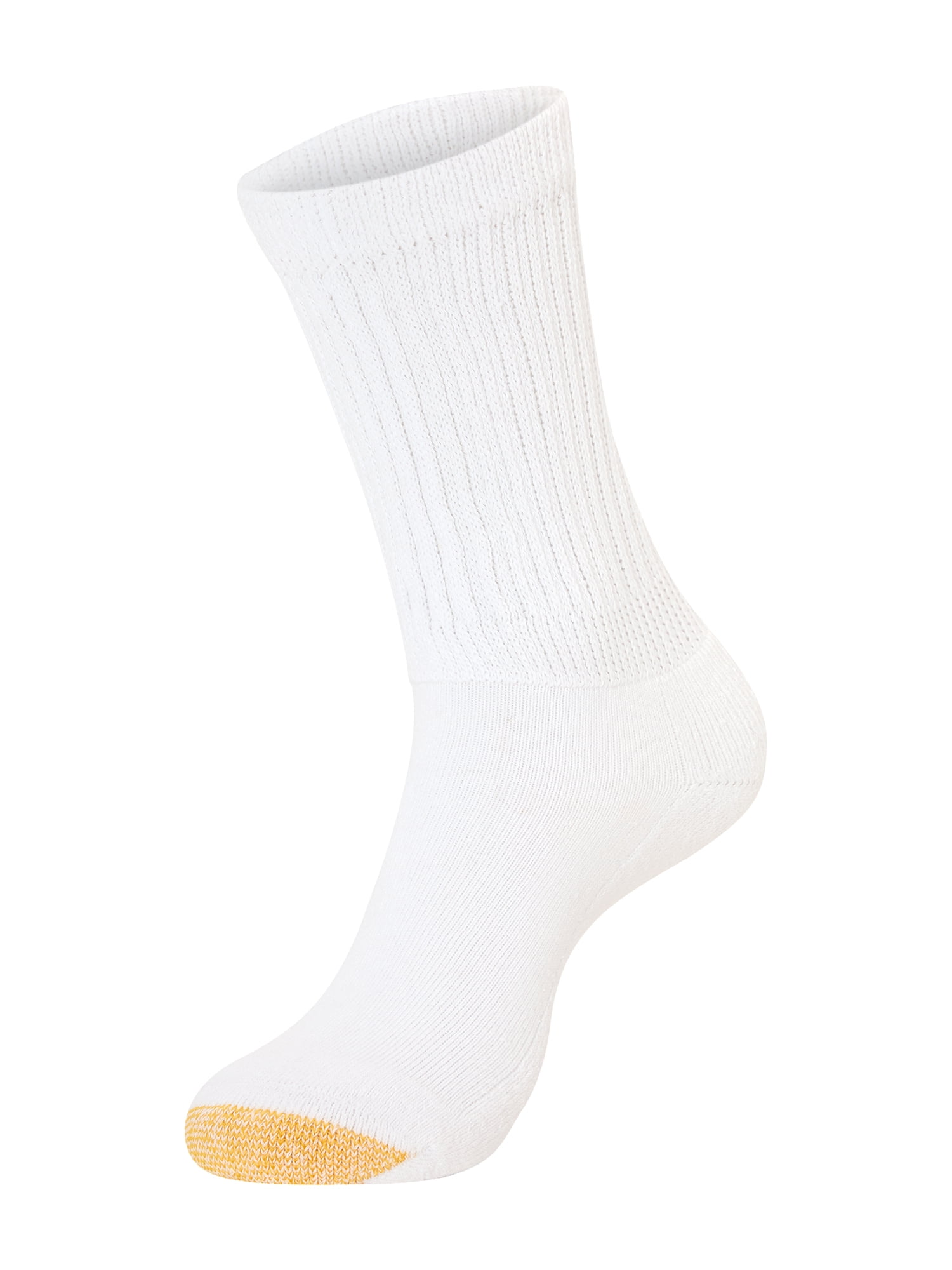 GoldToe Edition Women's Slouch Crew Socks White, 3 Pairs, Size 6-9