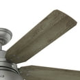 thumbnail image 3 of Hunter 52 inch Outdoor or Indoor Ceiling Fan with LED Light - Rustic Ceiling Fan with Pull Chain, For Bedroom, Living Room, or Patio, Standard Mount, No Remote - Mill Valley 59308, Matte Silver, 3 of 16