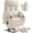 Ivory Rice, variant on TEKAMON Power Lift Recliner Chair for Elderly - Adjustable Headrest, Three Motor, Infinite Positions, Built-in Massage and Heating, USB Ports, Cup Holders -Ivory Rice