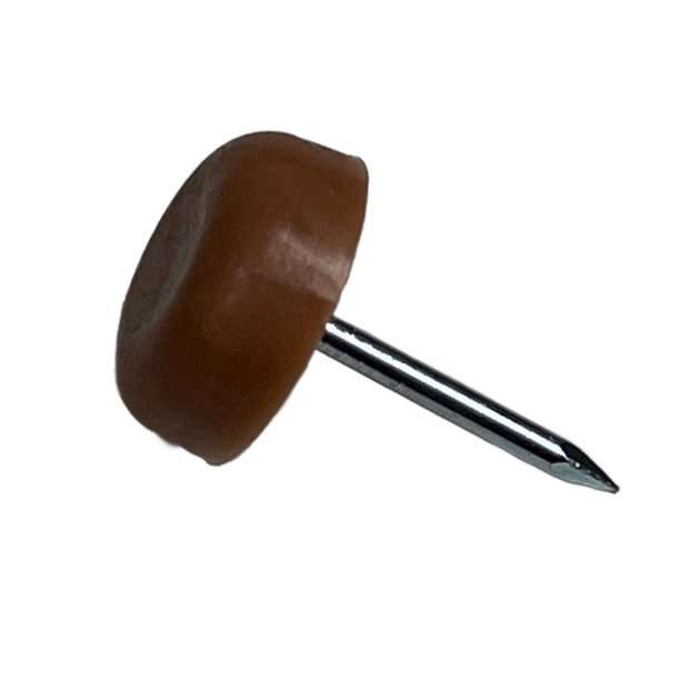 Deslizadores para muebles E.H.C. marrón, cabeza plana, paquete de 20, 2,2 cm