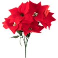 thumbnail image 4 of Artificial Flowers for Christmas Decorations, Poinsettia Flower (Red, 4 Pack), 4 of 4