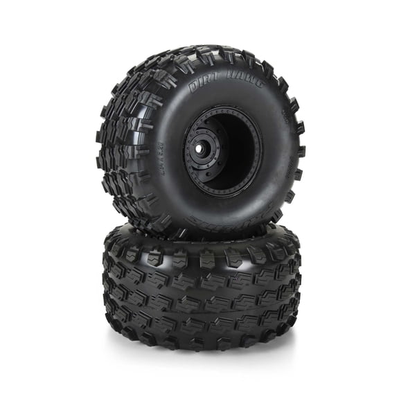 Pro-Line Racing Dirt Hawg 2.0 F/R 2.6" MT Tires Mounted Arrma Stock Wheel Black 2 for ARRMA QUAKE & GORGON PRO1033910
