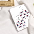 thumbnail image 4 of Round Leathe Dangle Earrings For Women Korean Flag Circle Shape Drop Earrings Jewelry, 4 of 6