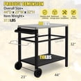 thumbnail image 6 of PRZL Outdoor Grill Cart, Movable Food Prep and Work Cart Table, Pizza Oven Stand Table with Wheels, Indoor & Outdoor Multifunctiona Stainless Steel Flattop BBQ Table for Home Party Camping(Silver), 6 of 14