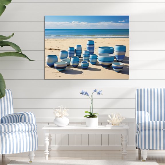Designart "Coastal Pottery Art by the Shore" Coastal Metal Wall Decor