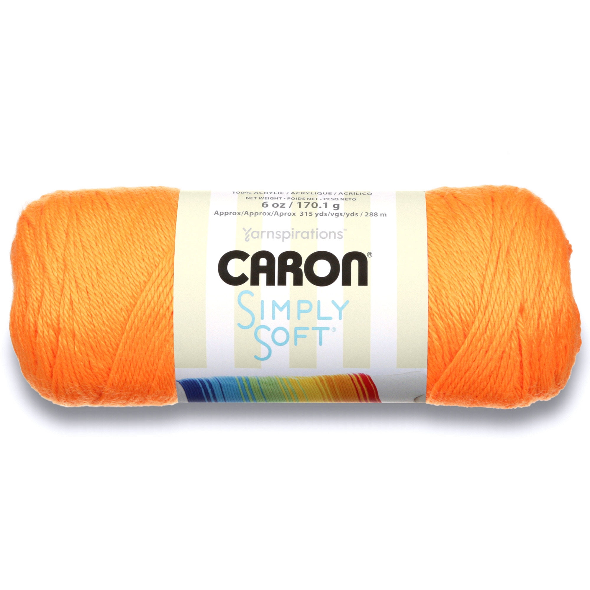 Caron Simply Soft Yarn, Neon Orange