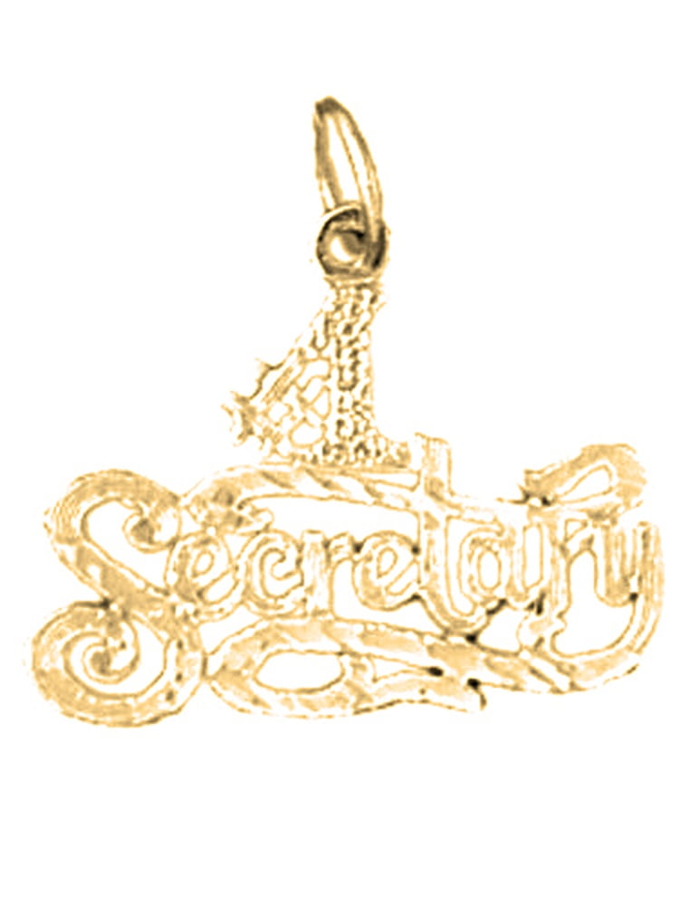 Jewels Obsession #1 Daughter Charm Pendant 23 mm 14K Yellow Gold #1 Daughter Pendant
