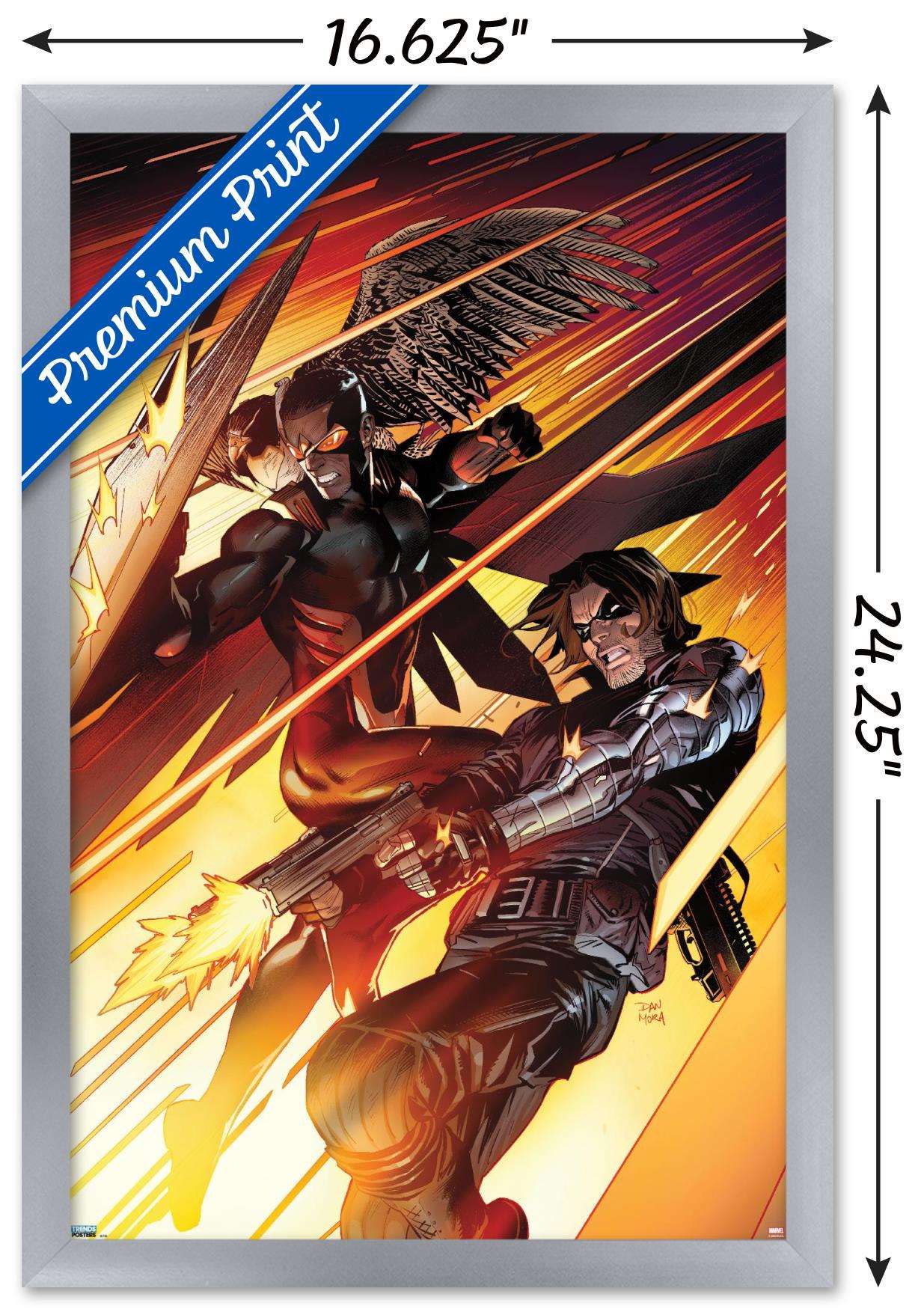 Marvel Comics Falcon and Winter Soldier - Team-Up Wall Poster, 14.725" x 22.375", Framed