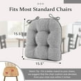 thumbnail image 2 of Chair Cushions for Dining Chairs, Non-Slip Kitchen Chair Pads with Ties, Tufted Shredded Foam Kitchen Chair Cushions Set of 4, 15.5" X 15.5", Light Gray, 2 of 6