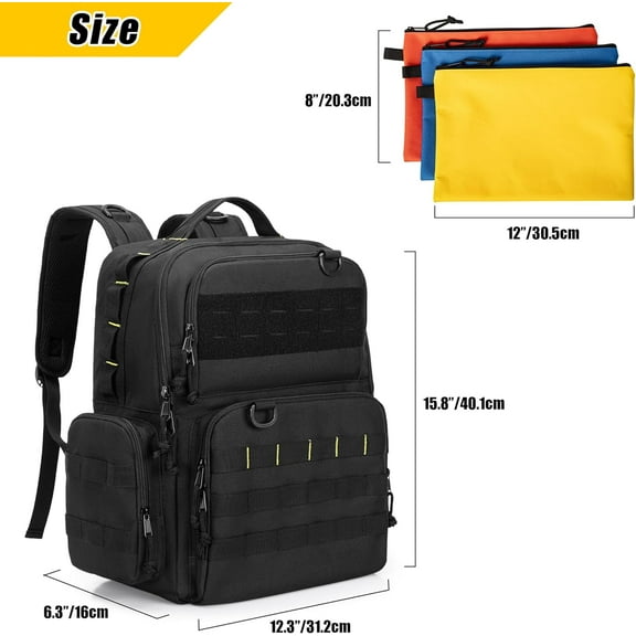 Tool Bag Backpack for Men with 3 Pouches, Heavy-Duty Storage Organizer with Padded Straps, Tactical Work Bag for Electrician, Repairman, HVAC Techs