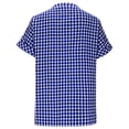 thumbnail image 4 of Oksale Plaid Shirts Women Loose Cozy Linen Cotton Summer Tops Trendy Button Down Short Sleeve Blouses 2026 Blue S, 4 of 9