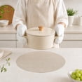 thumbnail image 3 of Unique Bargains 2 Pcs Round Bamboo-like Texture Placemat Light Beige, 3 of 5