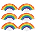 thumbnail image 3 of Noref Foldable Hand Fan 6Pcs Manual Folding Fan Friends Gift For Family, 3 of 8