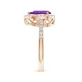 thumbnail image 3 of ANGARA Natural 1.05 Ct. Amethyst with Diamond Halo Ring in 14K Rose Gold for Women (Ring Size: 7.5), 3 of 8