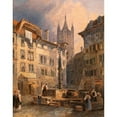 thumbnail image 3 of Adalbert Stifter 15x18 Black Modern Framed Museum Art Print Titled - Place De Palud in Lausanne (ca. 1836-1839), 3 of 5