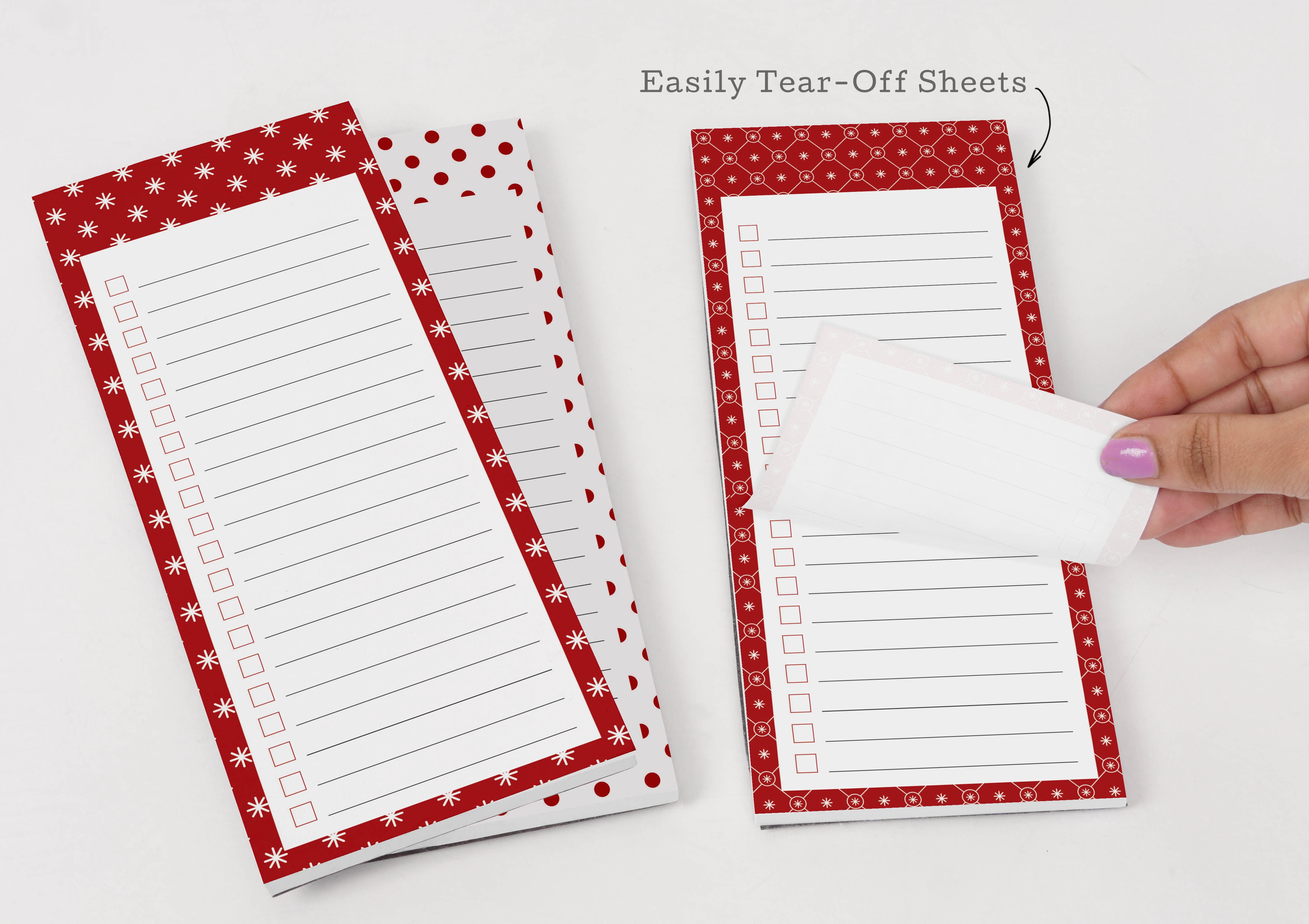 Inkdotpot Packof3MagneticFridge To-Do List Notepads,MagneticMemo Pads For Refrigerator,Dot Design(50 Sheets Each)