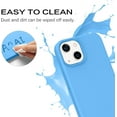 thumbnail image 4 of Compatible with iPhone 14 Case, Liquid Silicone Gel Rubber Bumper Microfiber Lining Hard Back Shockproof Protective Phone Cover for iPhone 14 6.1",Cyan Blue, 4 of 16