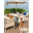thumbnail image 4 of Outdoor Tablecloth with Umbrella Hole and Zipper, Teal Orange Pumpkins Fall Rectangle Table Cloth 60x84 Inch Waterproof Tablecloth, Thanksgiving Botanical Vintage Picnic Table Cover for Patio Camping, 4 of 7