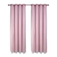 thumbnail image 1 of Layered solid room dark blackout and transparent ring top curtains, 1 of 5
