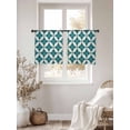 thumbnail image 3 of Abstract Geometric Sheer Curtains 54 Inch Length 2 Panels Set Window Treatments, Vintage Rhombus Circle Texture Green Rod Pocket Semi Curtains for Living Room/Bedroom/Kitchen Décor, 104"W x 54"L, 3 of 7