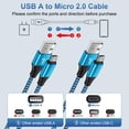 thumbnail image 3 of Android Charger Cable,Micro USB Cable 2 Pack 6FT USB A to Micro Cable with 2-Pack USB Wall Charger, KIGPOZI Fast Charging USB Plug Compatible with Samsung Galaxy S7 S6 J8 J7 Note 5,Kindle, LG (Blue), 3 of 8