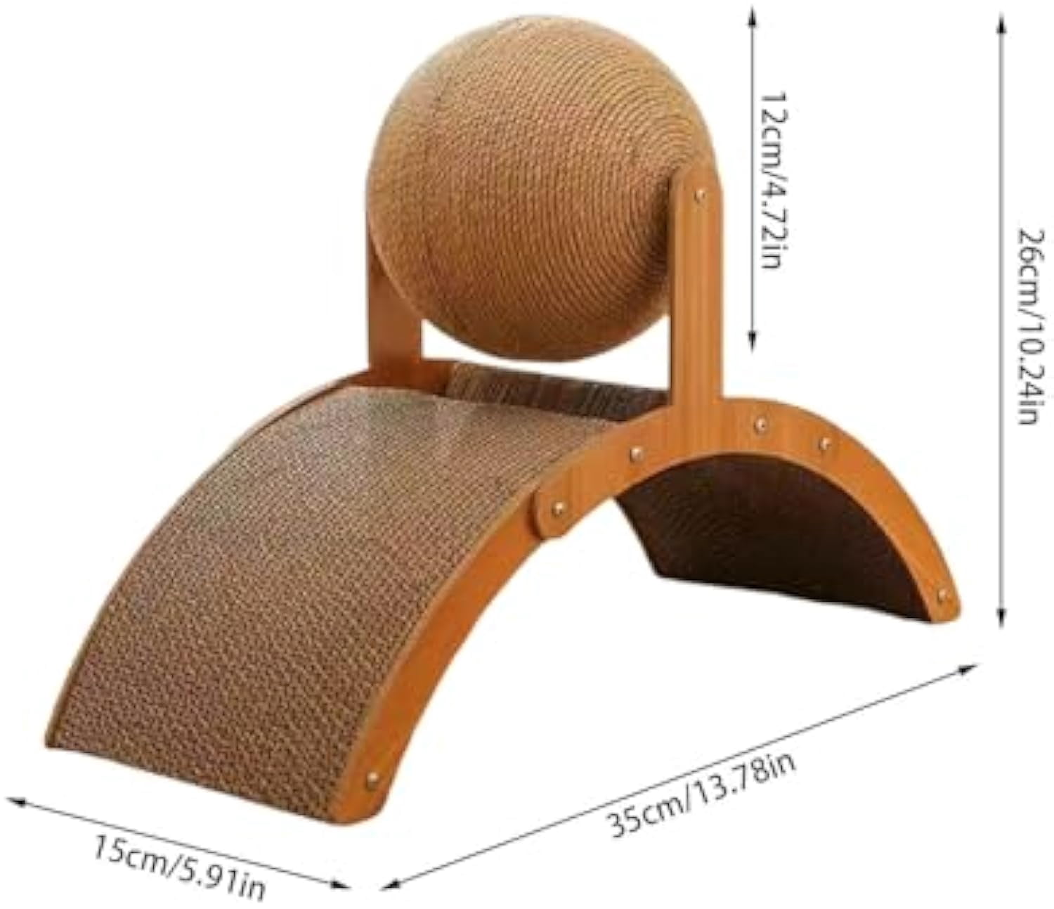 Cat Scratching Pads, Scratch Cat Toys for Indoor Cats, Sisal Scratchers Board with Ball, Ferris Wheel Design for Cats Playing, Scratching Posts Toy for Kittens Rabbits Small Pets (Brown-A, S)
