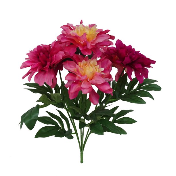 Artificial Dahlia Pink Bush, 1 Each