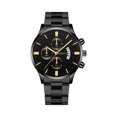 thumbnail image 2 of Resicozy Mens Watches Stainless Watch for Men Round Dial Watch for Men Fashion Business Wristwatch with Date 2026 Black Black Gold, 2 of 3