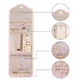 thumbnail image 2 of Estuche organizador de joyas de viaje, rollo de joyería plegable para anillos de viaje, collares, pendientes, pulseras, mini, rosa suave, 2 of 3
