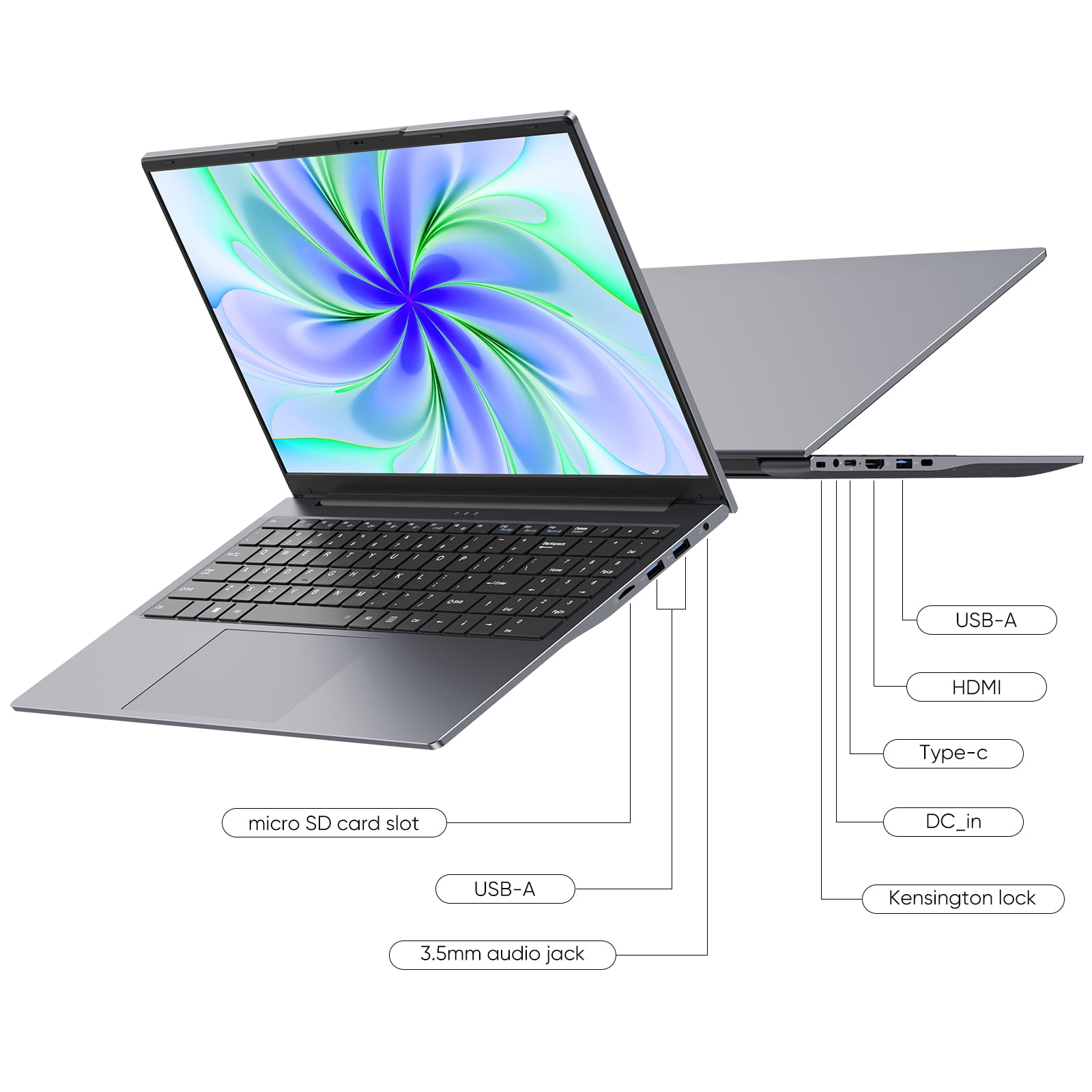 15.6" Laptop Windows 11 Pro,Intel Core M3(Up to 3.4GHz),MS Office,,8GB RAM 256GB SSD,Business NoteBook Computer,1920 x 1080 FHD 16:9 Display