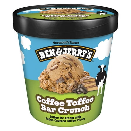 Ben & Jerry's Coffee Toffee Bar Crunch Ice Cream Kosher Milk Cage-Free Eggs, 16 oz