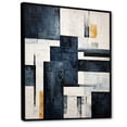 thumbnail image 2 of Designart "Abstract Shapes With Indigo Illusion VI" Abstract Shapes Floater Framed Canvas Art Print, 2 of 5