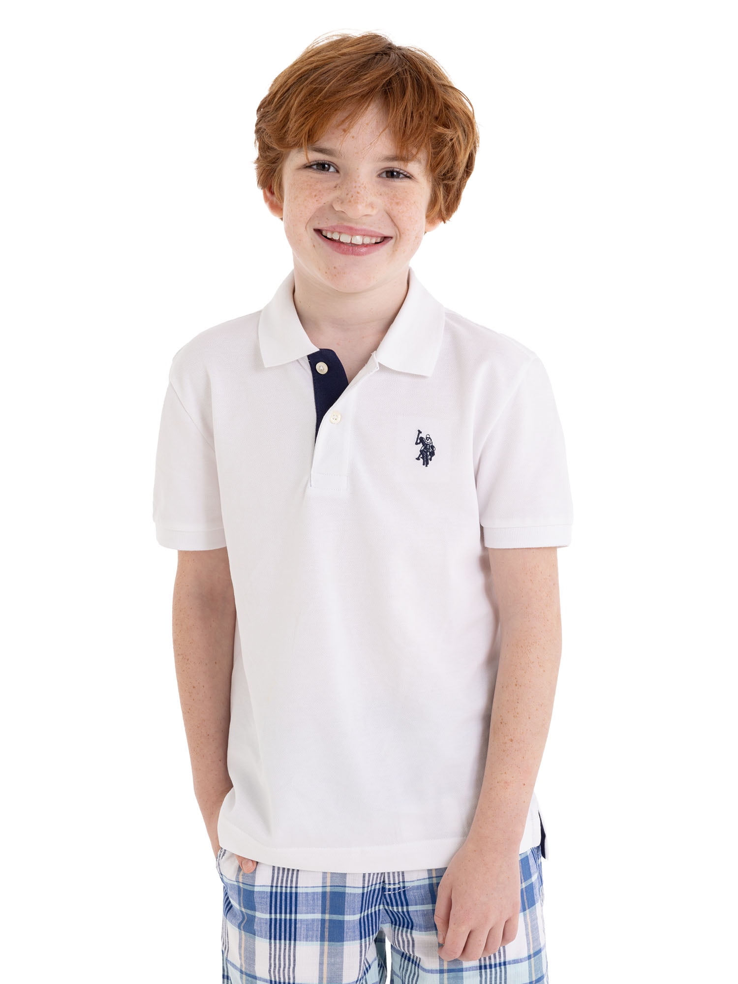U.S. Polo Assn. Boys Pique Polo Shirt, 2-Pack, Sizes 4-18