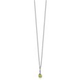 thumbnail image 2 of Auriga Fine Jewelry 925 Sterling Silver Rhodium-Plated Diamond and Peridot Necklace for Women 18", 2 of 6