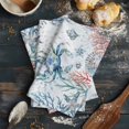 thumbnail image 6 of Ocean Crab 1 Pack Kitchen Towel, Water Absorbent Dish Towel, Summer Coastal Coral Flower Shells Decorative Hand Towels - Quick Drying Cloth for Cooking Baking, 18x28 Inch, 6 of 8