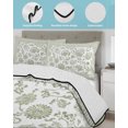 thumbnail image 3 of Twin XL Quilt Bedding Set, Sage Green Floral Reversible Summer Quilt 3 Pieces, Vintage Flowers Botanical Farmhouse Greek Key Lightweight Bedspreads Coverlets with 2 Pillow Shams for All Seasons, 3 of 5