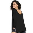 thumbnail image 2 of Felina | Velvety Soft Slub Long Sleeve Tee (Black, X-Large), 2 of 2