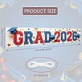 thumbnail image 2 of Red and Blue Grad 2026 Banner Gold Stars Graduation Display Graduation Caps Diploma Scrolls 2026 Grad Backdrop for Graduation Ceremony High School Graduation Graduation Photo Backdrop, 2 of 9