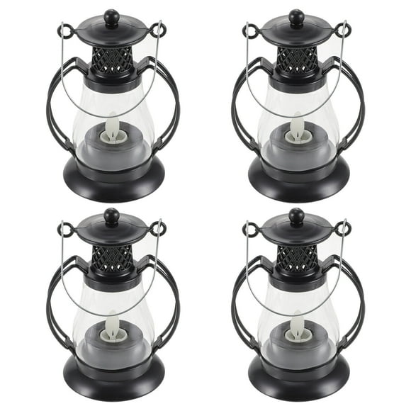 4pcs Vintage Candle Lanterns Hurricane Light Handheld Lamp Home Festival Decor