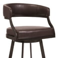 thumbnail image 3 of Dione 30" Seat Height Swivel Auburn Bay and Brown Faux Leather Bar Stool for Kitchen Island Counter, 3 of 9